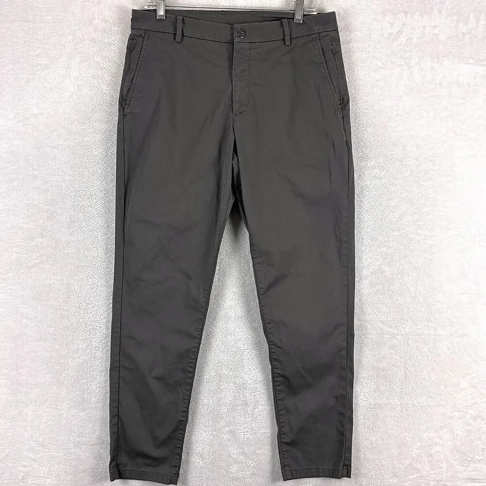 Birddogs Pants Mens 34x30 (34x29) Gray Slim Fit Performance Stretch Golf Preppy